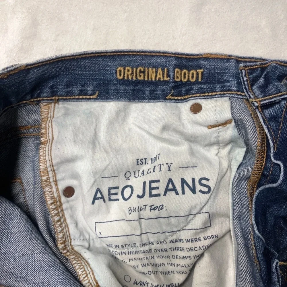 American Eagle Original Bootcut Jeans Men's 32x30 Blue Distressed Denim Y2K